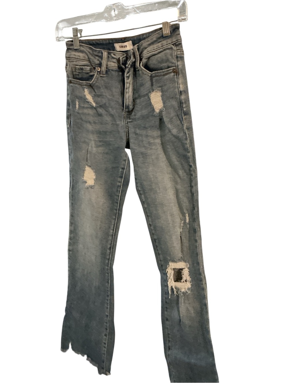 Ceros  Brand Distressed Light Blue Flare Jeans